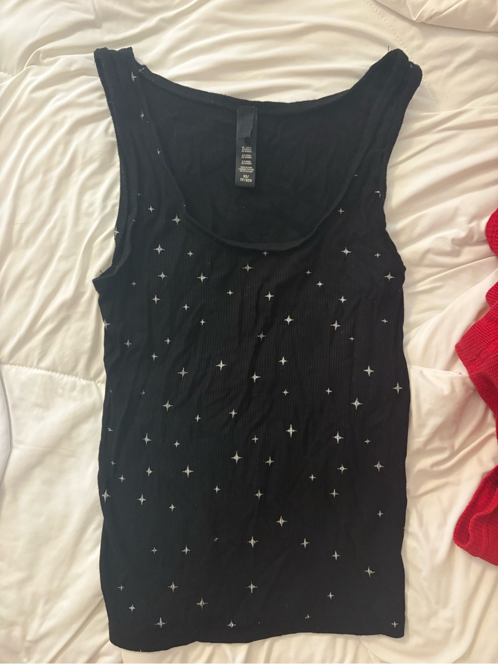 Skims Star-Print Ribbed Tank Top